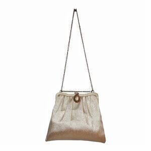 Vintage Gold Lame' Evening Bag Mini Shoulder Bag Clutch Glamour Metallic Simple